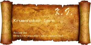 Krumenaker Imre névjegykártya
